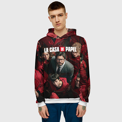 Мужская толстовка La Casa de Papel Z / 3D-Белый – фото 3