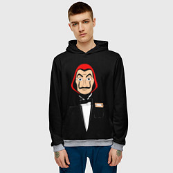 Толстовка-худи мужская Бумажный Дом, цвет: 3D-меланж — фото 2