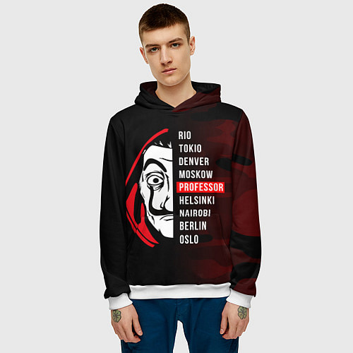 Мужская толстовка La Casa de Papel Z / 3D-Белый – фото 3