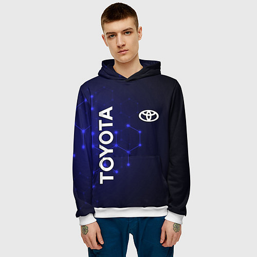 Мужская толстовка TOYOTA / 3D-Белый – фото 3