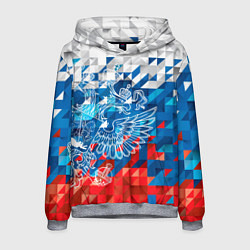Толстовка-худи мужская Россия, цвет: 3D-меланж