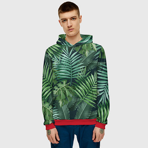 Мужская толстовка Тропики / 3D-Красный – фото 3
