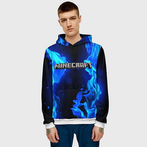 Мужская толстовка MINECRAFT / 3D-Белый – фото 3