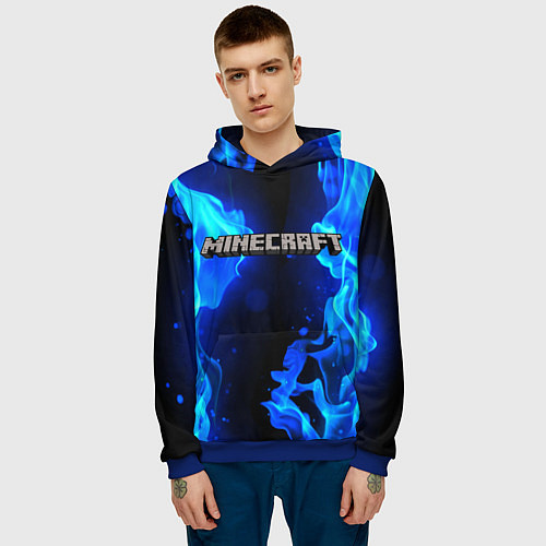 Мужская толстовка MINECRAFT / 3D-Синий – фото 3