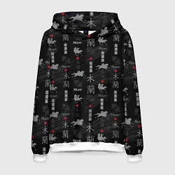 Толстовка-худи мужская Mulan Black Pattern, цвет: 3D-белый