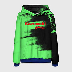 Толстовка-худи мужская Kawasaki, цвет: 3D-синий