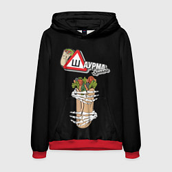 Толстовка-худи мужская Шаурма, цвет: 3D-красный