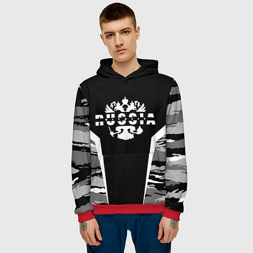 Мужская толстовка Виталий - камуфляж / 3D-Красный – фото 3