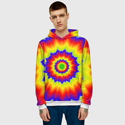 Толстовка-худи мужская Tie-Dye, цвет: 3D-белый — фото 2