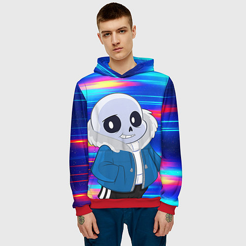 Мужская толстовка Sans undertale Санс / 3D-Красный – фото 3