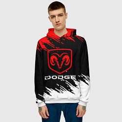 Толстовка-худи мужская DODGE, цвет: 3D-белый — фото 2