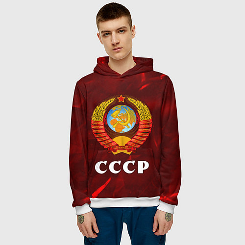 Мужская толстовка СССР USSR / 3D-Белый – фото 3