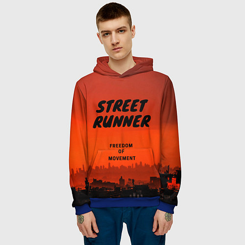Мужская толстовка Street runner / 3D-Синий – фото 3
