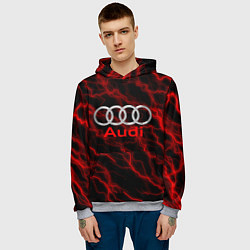 Толстовка-худи мужская AUDI, цвет: 3D-меланж — фото 2