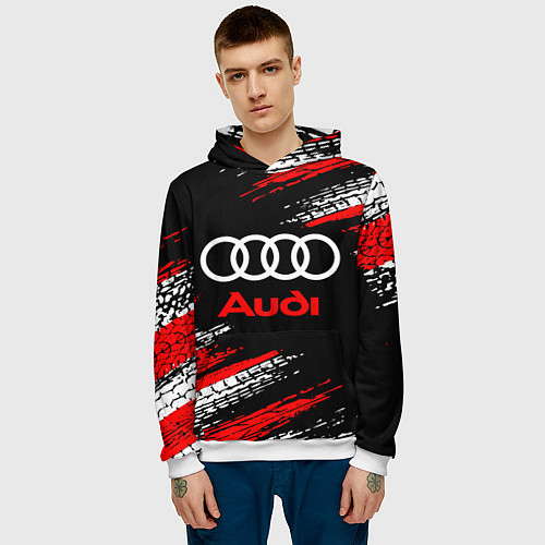 Мужская толстовка AUDI / 3D-Белый – фото 3