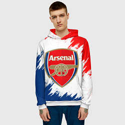 Толстовка-худи мужская ARSENAL, цвет: 3D-белый — фото 2