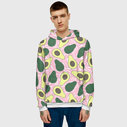 Толстовка-худи мужская Avocado, цвет: 3D-белый — фото 2