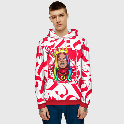 Мужская толстовка 6ix9ine Tekashi / 3D-Красный – фото 3