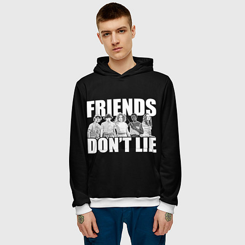 Мужская толстовка Friends Dont Lie / 3D-Белый – фото 3