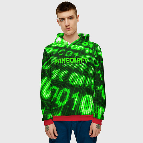 Мужская толстовка MINECRAFT / 3D-Красный – фото 3