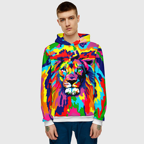 Мужская толстовка Лев Artistic Art / 3D-Белый – фото 3