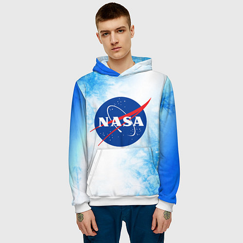 Мужская толстовка NASA НАСА / 3D-Белый – фото 3