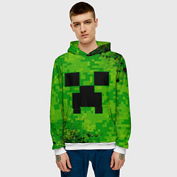 Толстовка-худи мужская MINECRAFT МАЙНКРАФТ, цвет: 3D-белый — фото 2