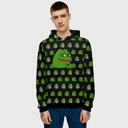 Толстовка-худи мужская Frog Pepe, цвет: 3D-черный — фото 2