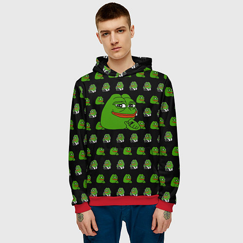 Мужская толстовка Frog Pepe / 3D-Красный – фото 3