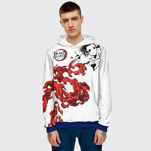 Мужская толстовка Клинок, рассекающий демонов / 3D-Синий – фото 3