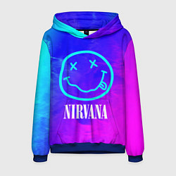 Толстовка-худи мужская NIRVANA НИРВАНА, цвет: 3D-синий