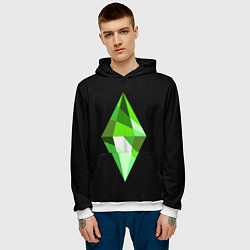 Толстовка-худи мужская The Sims Plumbob, цвет: 3D-белый — фото 2