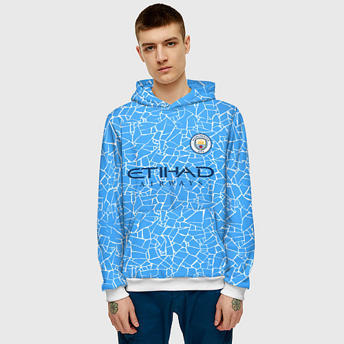 Мужская толстовка Manchester City 2021 Home Kit / 3D-Белый – фото 3