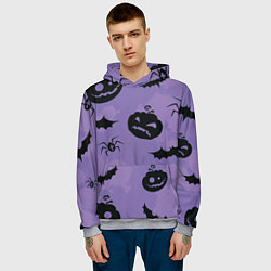 Толстовка-худи мужская Фиолетовый хэллоуин, цвет: 3D-меланж — фото 2