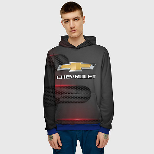 Мужская толстовка CHEVROLET / 3D-Синий – фото 3