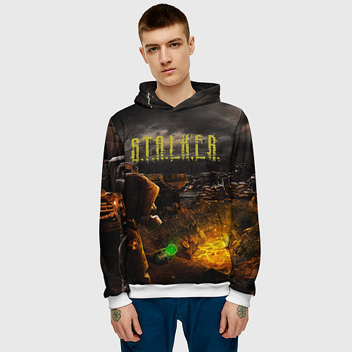 Мужская толстовка Stalker 2 / 3D-Белый – фото 3