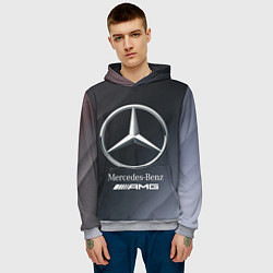 Толстовка-худи мужская MERCEDES МЕРСЕДЕС, цвет: 3D-меланж — фото 2