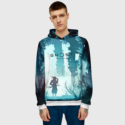 Мужская толстовка Ghost of Tsushima / 3D-Белый – фото 3