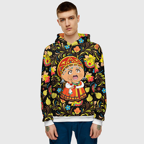 Мужская толстовка Русская красавица / 3D-Белый – фото 3