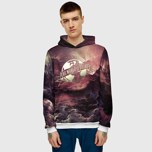 Мужская толстовка The World Is Yours / 3D-Белый – фото 3