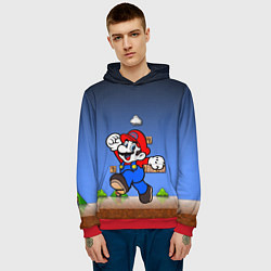 Толстовка-худи мужская Mario, цвет: 3D-красный — фото 2