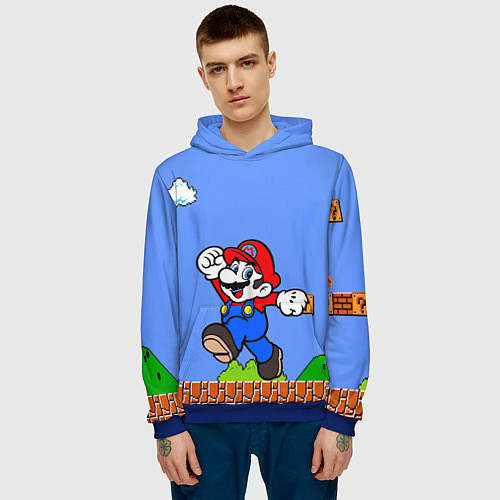 Мужская толстовка Mario / 3D-Синий – фото 3