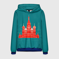 Толстовка-худи мужская Москва, цвет: 3D-синий