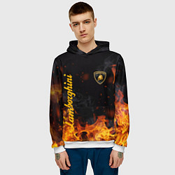 Толстовка-худи мужская LAMBORGHINI, цвет: 3D-белый — фото 2