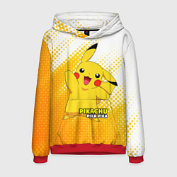 Толстовка-худи мужская Pikachu Pika Pika, цвет: 3D-красный