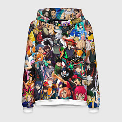 Толстовка-худи мужская Аниме персонажи, цвет: 3D-белый