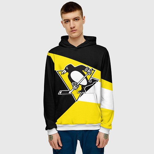 Мужская толстовка Pittsburgh Penguins Exclusive / 3D-Белый – фото 3