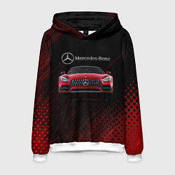 Толстовка-худи мужская Mercedes Benz AMG, цвет: 3D-белый