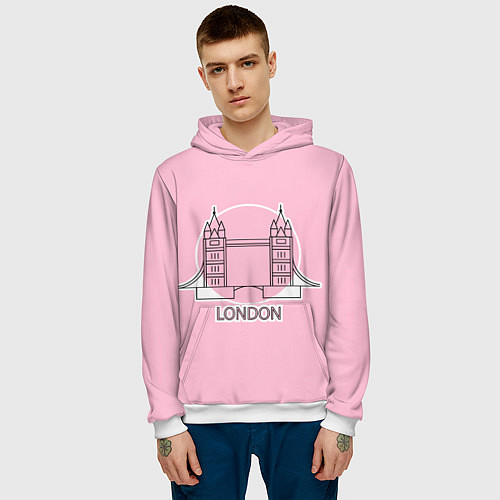 Мужская толстовка Лондон London Tower bridge / 3D-Белый – фото 3