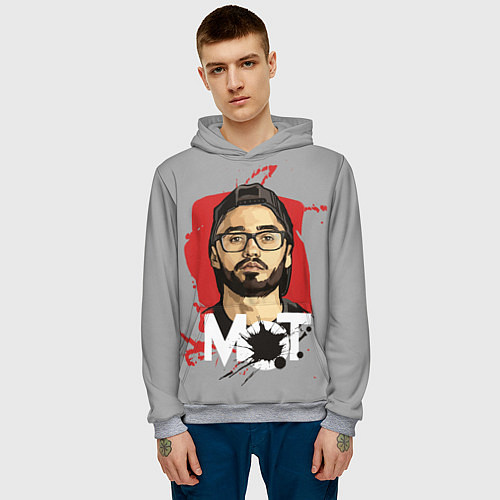 Мужская толстовка Портрет Мота / 3D-Меланж – фото 3